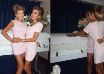 Influenciadora é criticada após posar com caixão da filha; veja