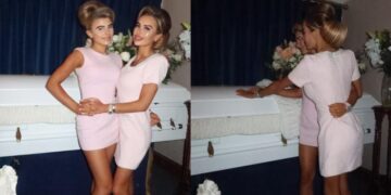 Influenciadora é criticada após posar com caixão da filha; veja