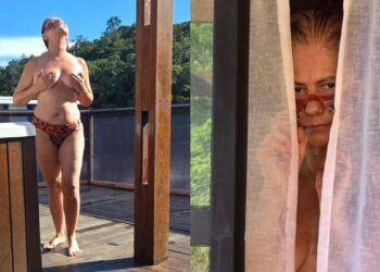 Ex-atriz da Globo tira a roupa e faz topless na Amazônia