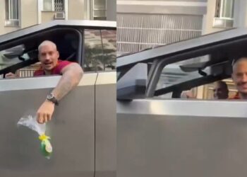 Filipe Ret distribui ovos de Páscoa a bordo de Cybertruck no Rio