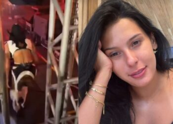 Ana Castela leva tombo ao subir em palco em Itanhaém