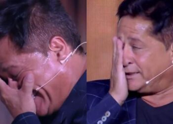 Leonardo chora ao cantar música em homenagem ao irmão, Leandro