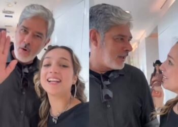 Ex-BBB Samira comete gafe com Bonner em visita à Globo: ‘Corta’