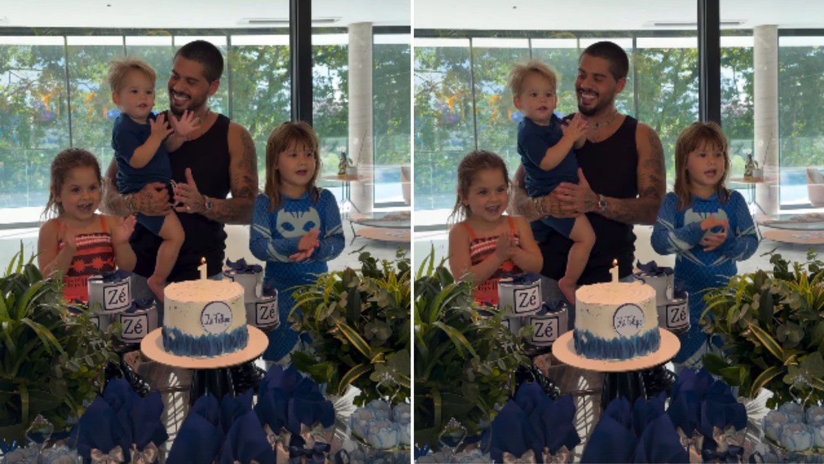 Zé Felipe comemora 28 anos ao lado dos filhos