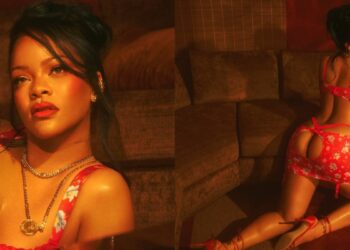 Rihanna surge de lingerie e exibe o bumbum em novo ensaio