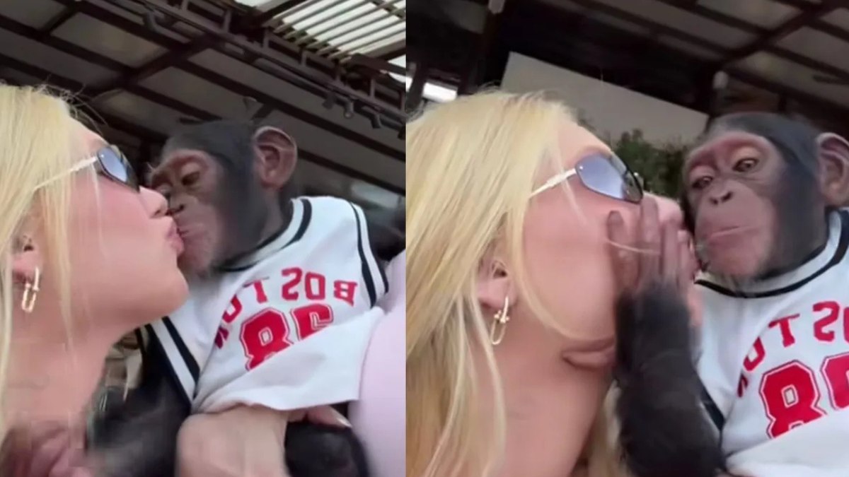 Virginia surge beijando macaco durante viagem luxuosa em Dubai