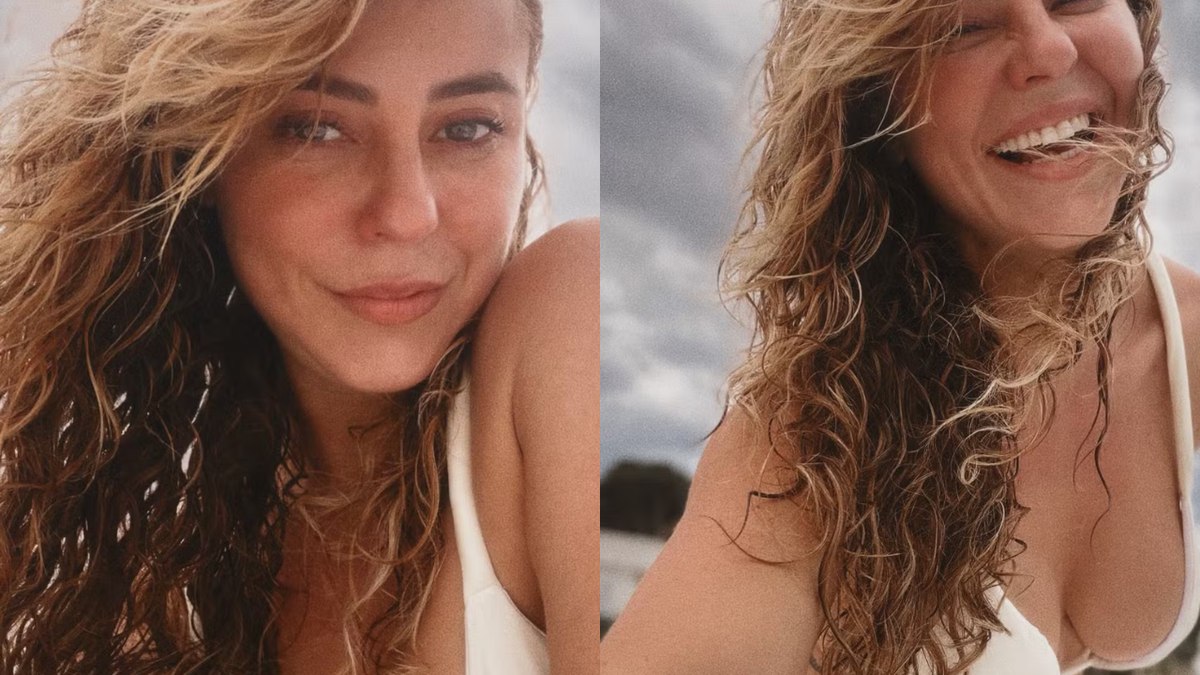 De biquíni, Paolla Oliveira curte dia de sol na Itália