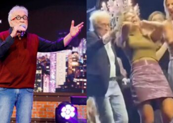 Moacyr Franco polemiza ao puxar cabelo e beijar fã