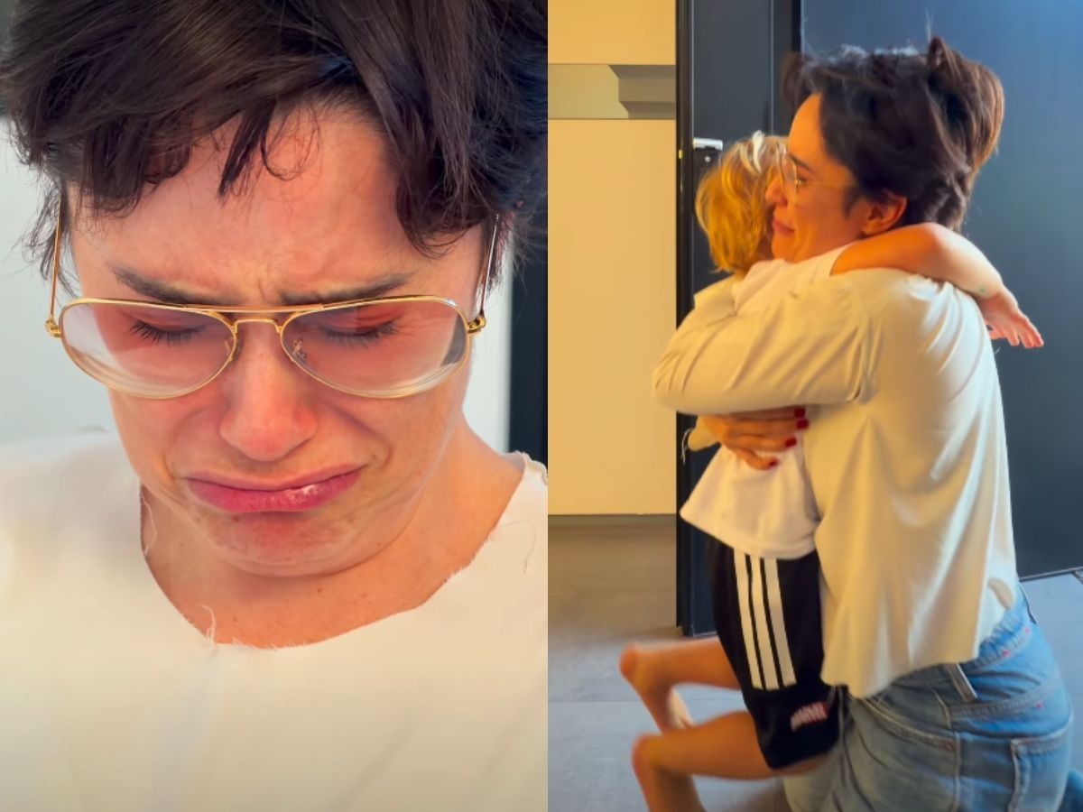 Fernanda Vasconcellos cai no choro com surpresa da família após encerrar as gravações de Três Graças