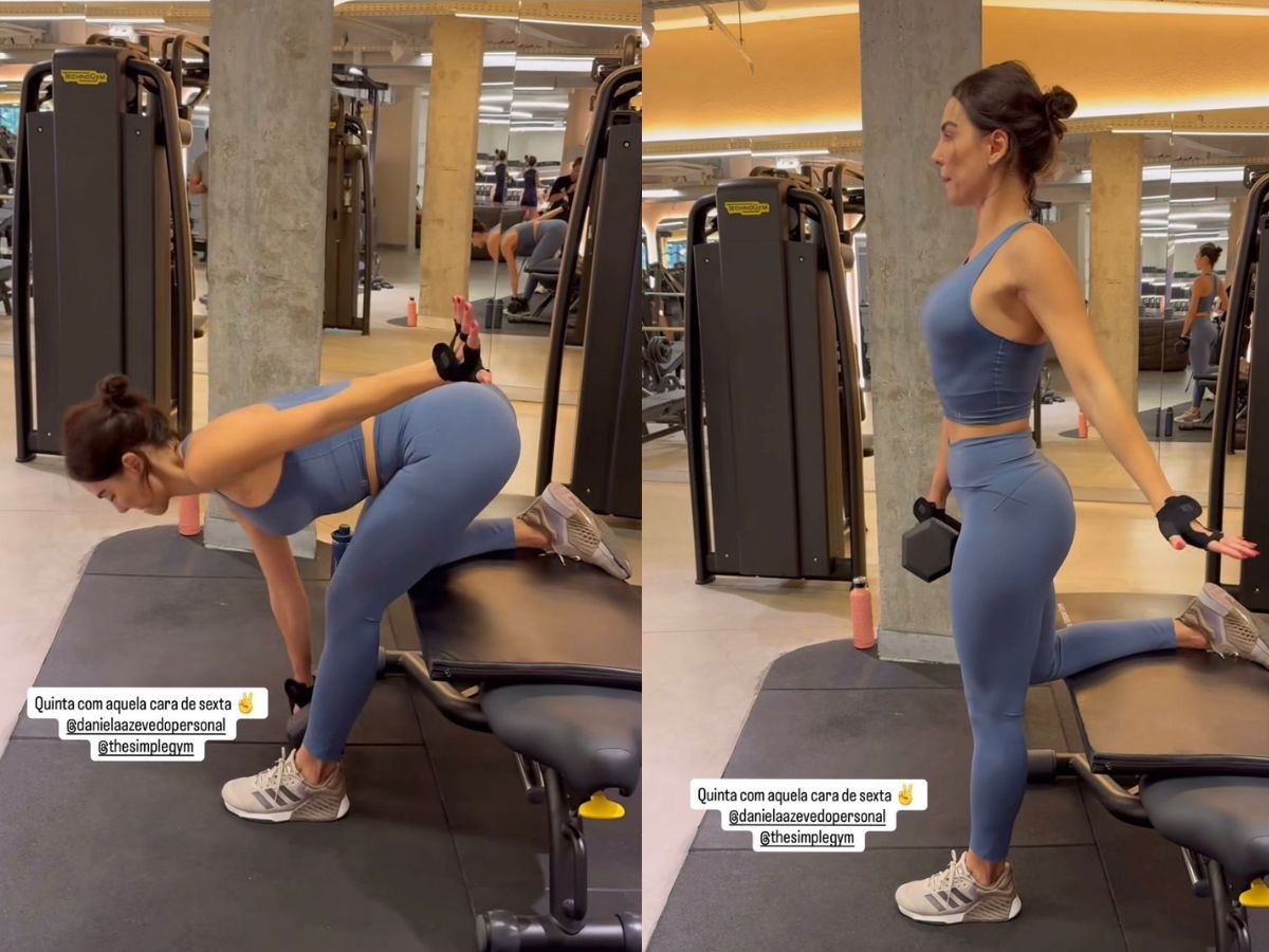Mel Fronckowiak, esposa de Rodrigo Santoro, mostra determinação e foco em treino pré-feriado: "Super pago"