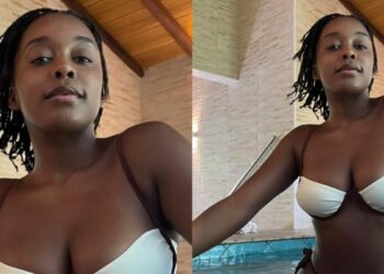 ‘FofoKellen’ de ‘Três Graças’ posa de biquíni em spa no Rio