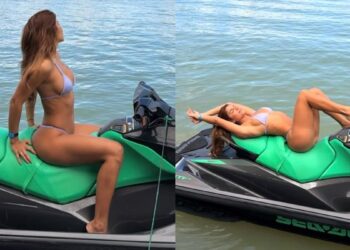 Hariany Almeida posa de biquíni em jet ski e encanta seguidores
