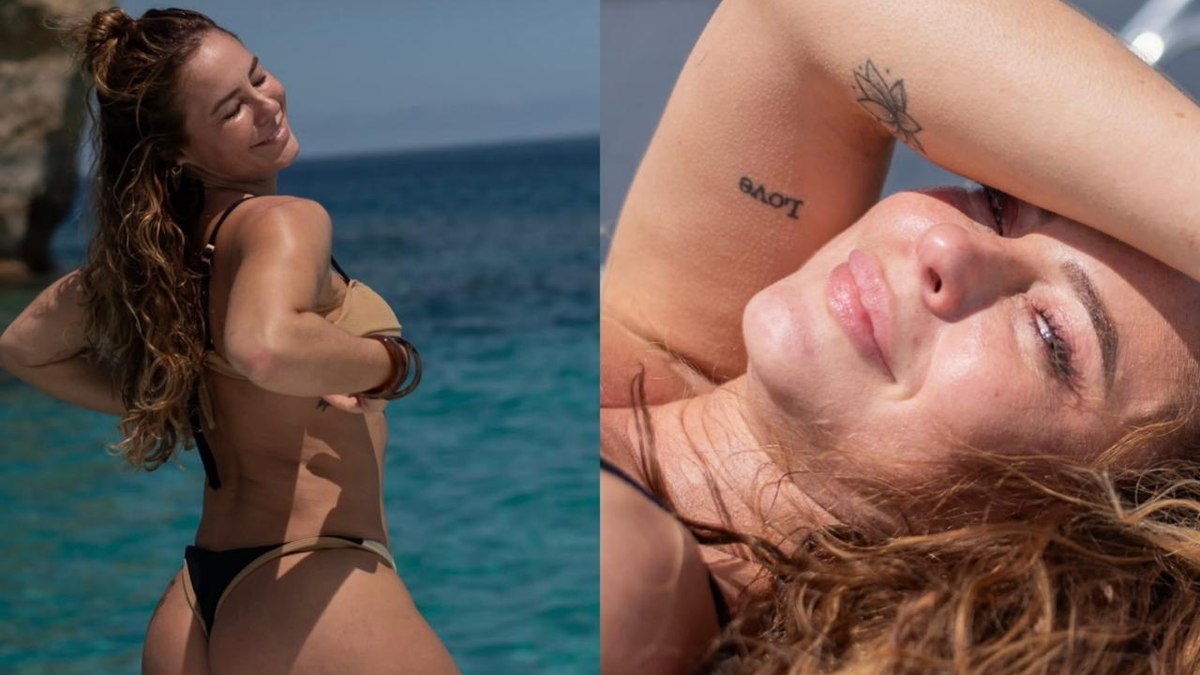 Paolla Oliveira surge deslumbrante em passeio de barco na Itália