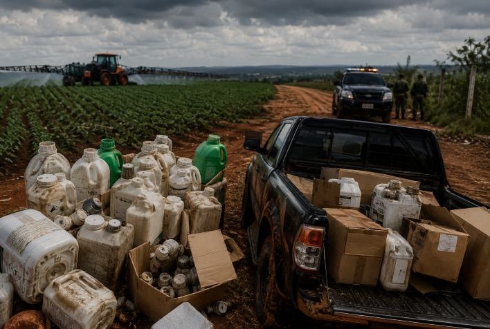 Agroquímicos ilegais crescem nas fronteiras e desafiam fiscalização no Brasil