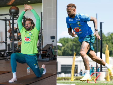 Alisson é poupado em treino da Seleção; Neymar participa e se aproxima do retorno