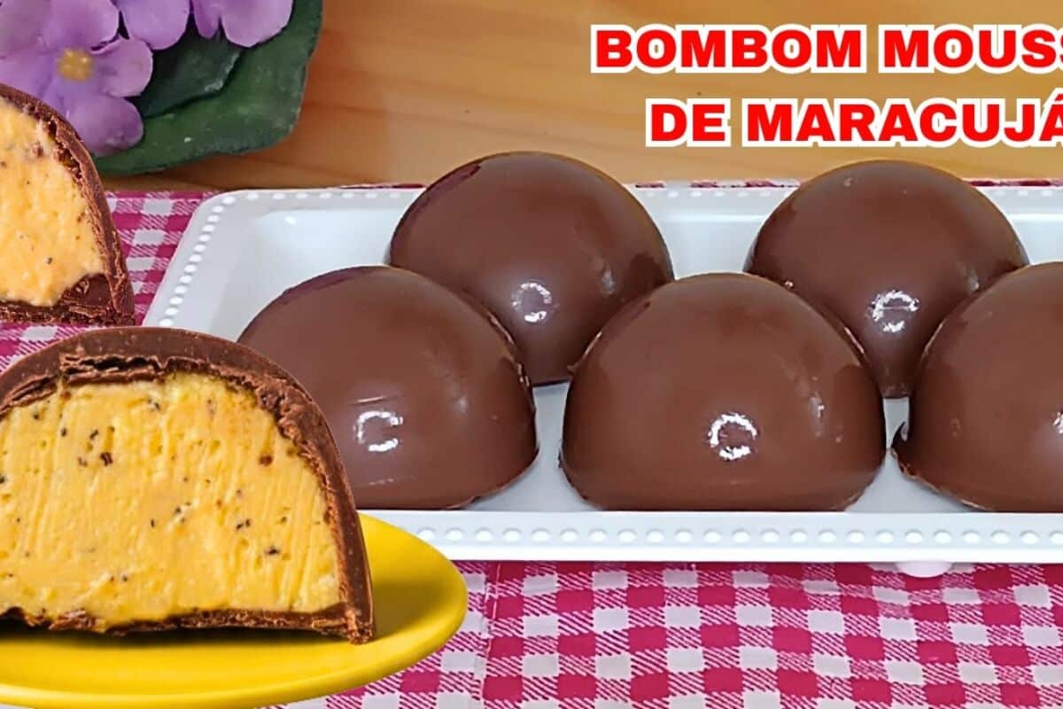 Aprenda a fazer bombom mousse de maracujá com chocolate cremoso e azedinho