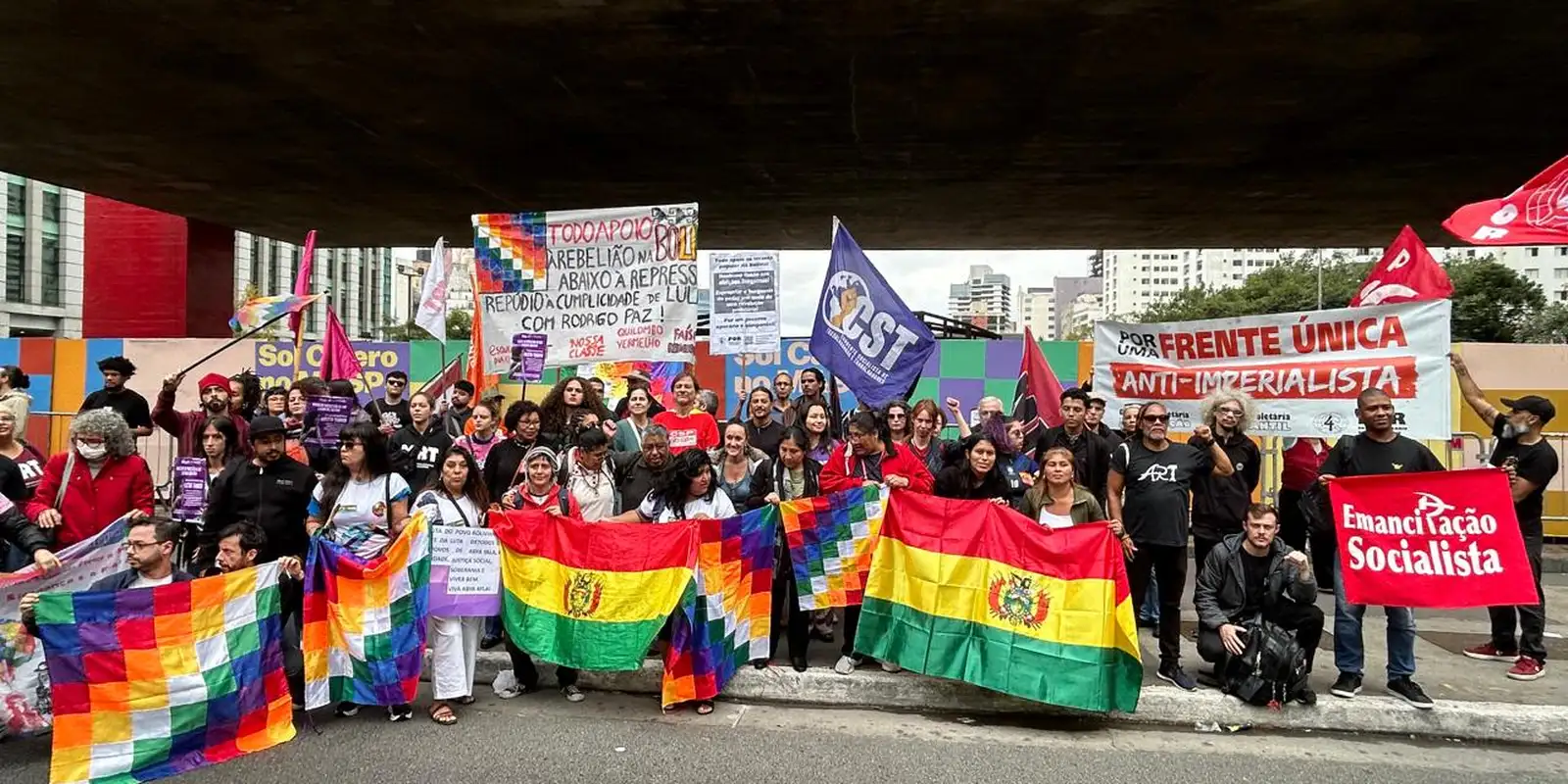 Ato em São Paulo apoia protestos na Bolívia e pede renúncia de presidente