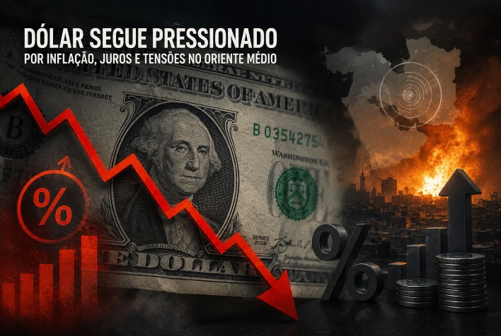 Dólar pressiona mercados com inflação alta e tensões no Oriente Médio