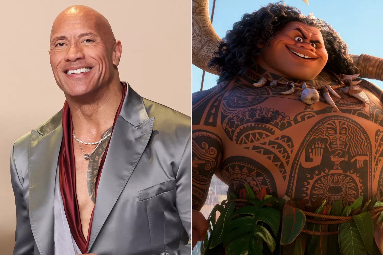 Dwayne Johnson usa traje protético de 18 kg para viver Maui em "Moana"