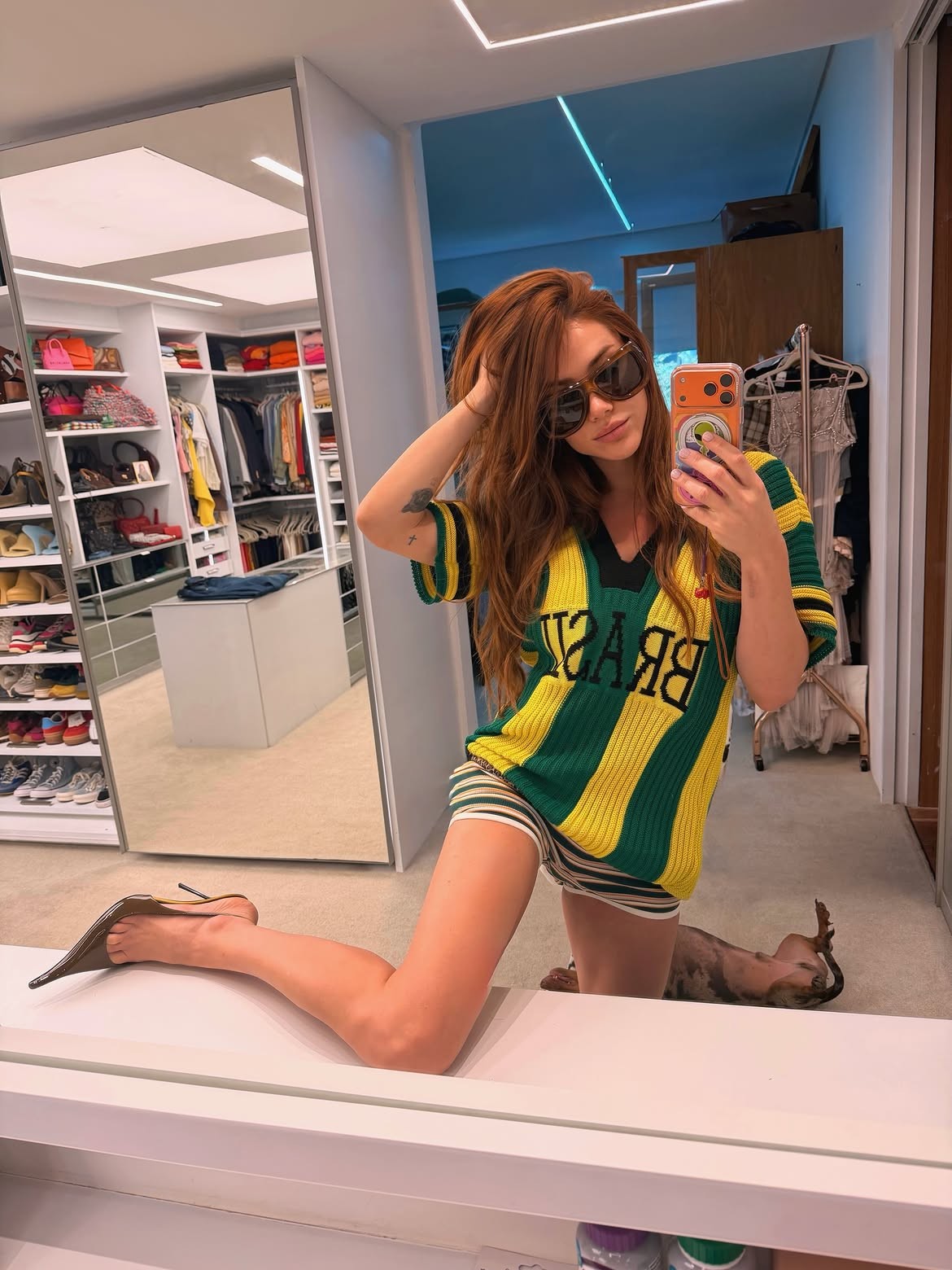 Giovanna Ewbank exibe look fashionista e memes para torcer pelo Brasil nas redes sociais
