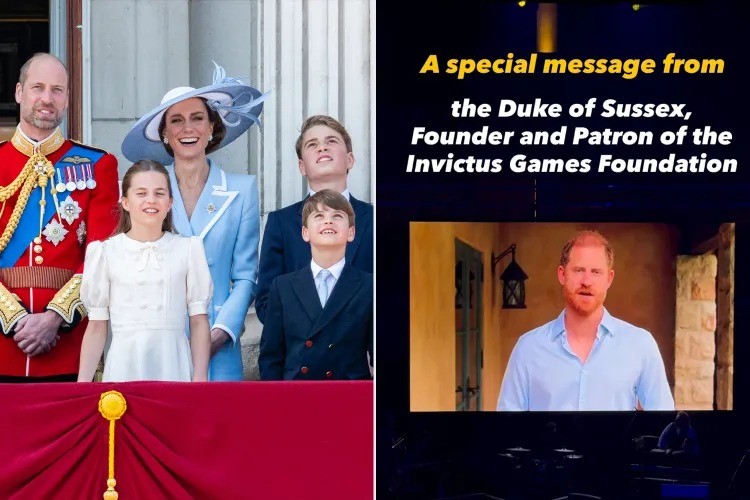 Harry envia mensagem a veteranos enquanto realeza celebra Charles em evento.