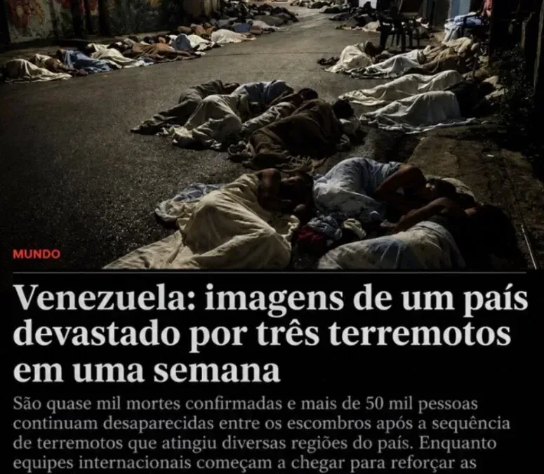Imagem da matéria: VENEZUELA VIVE CENÁRIO DE GUERRA APÓS TRÊS TERREMOTOS EM UMA SEMANA; GOVERNO RESTRINGE ACESSO À REGIÃO MAIS DEVASTADA