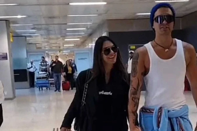 Luan Santana e Jade Magalhães aparecem juntos em SP após férias românticas no México