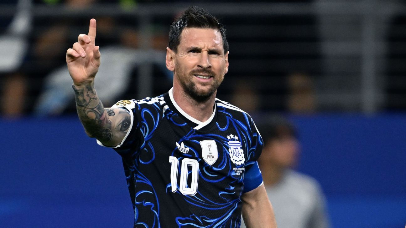 Messi começa no banco, mas brilha e marca gol na vitória da Argentina sobre a Jordânia