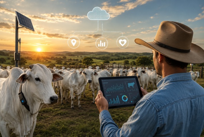 Monitoramento digital na pecuária brasileira cresce 162% e transforma gestão de bovinos