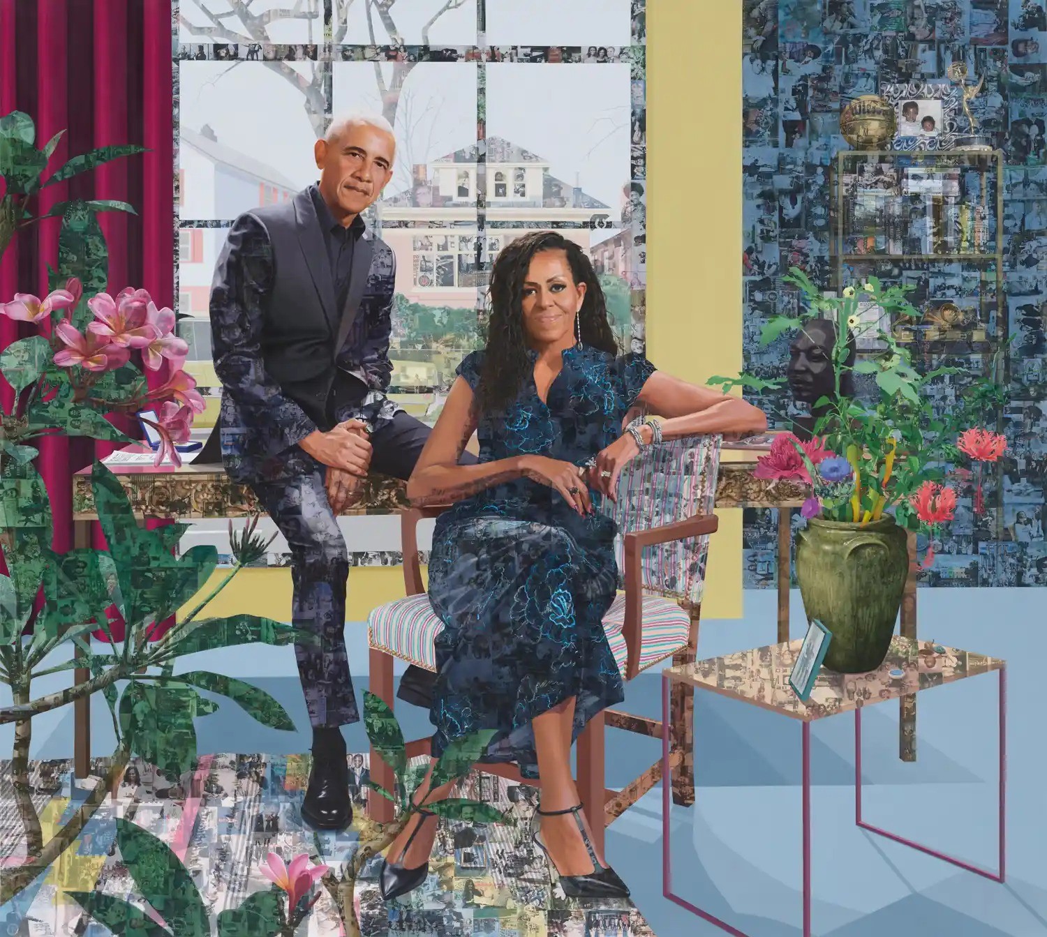 Obama e Michelle apresentam retrato oficial do novo Centro Presidencial em Chicago
