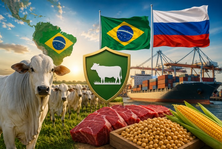 Rússia reconhece Brasil livre de febre aftosa sem vacinação e impulsiona exportações agrícolas