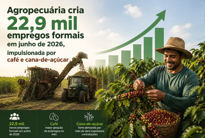 Agropecuária gera 22,9 mil empregos formais em junho, com destaque para café e cana