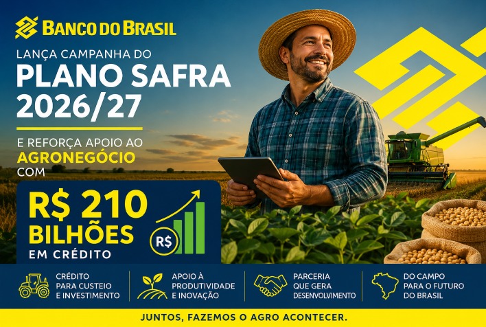 Banco do Brasil anuncia R$ 210 bilhões para o Plano Safra 2026/27 e valoriza o agro