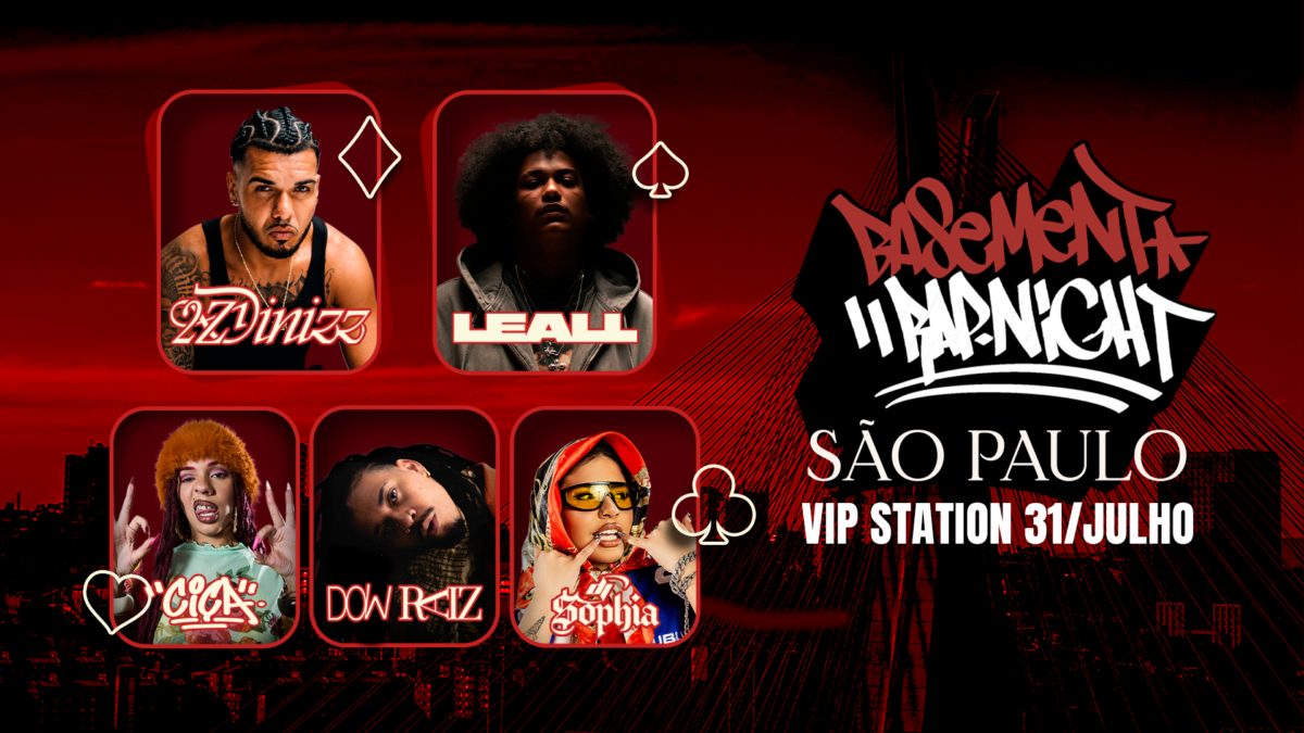 Basement Rap Night reúne 2zDinizz, Leall, Ciça e Dow Raiz em São Paulo