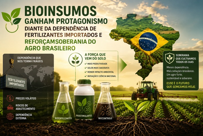 Bioinsumos se destacam no agronegócio brasileiro diante da alta dos fertilizantes importados