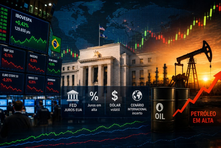 Bolsas globais reagem a juros dos EUA e alta do petróleo; Ibovespa em alerta
