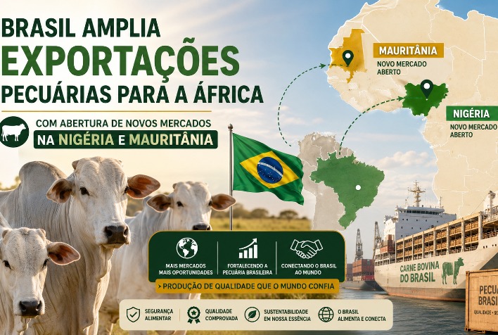 Brasil expande exportações de genética pecuária com novos mercados na África