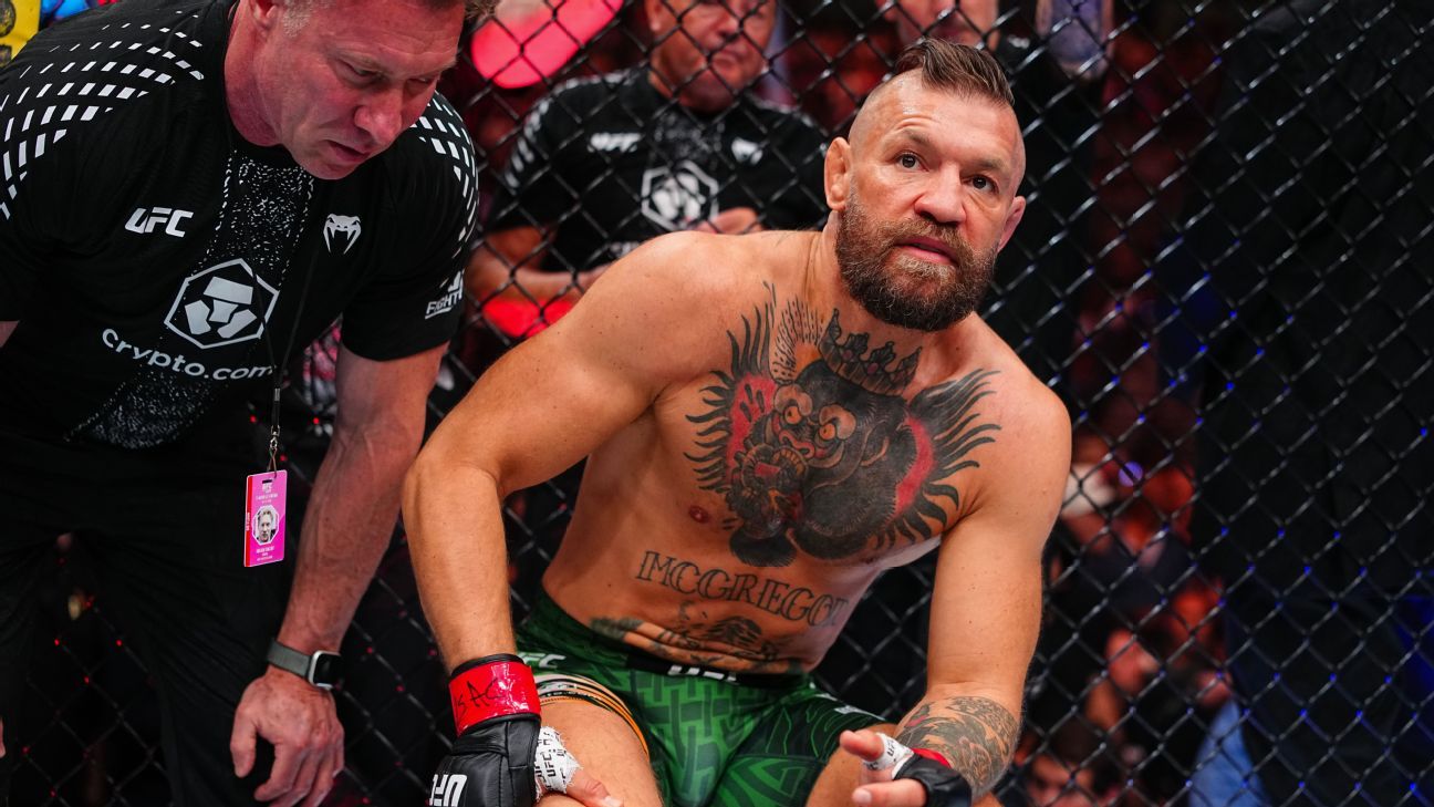 Conor McGregor se lesiona em retorno ao UFC e é nocauteado em 40 segundos