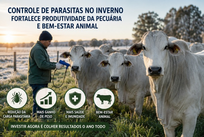 Controle de parasitas no inverno melhora produtividade e reduz perdas na pecuária