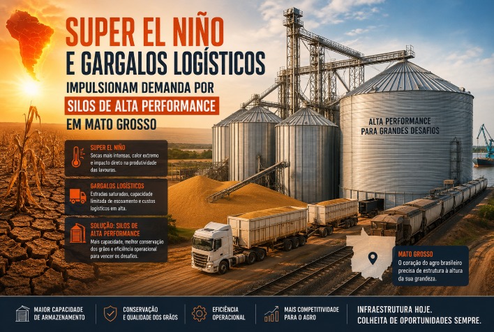 Demanda por silos de alta performance cresce em Mato Grosso devido ao Super El Niño