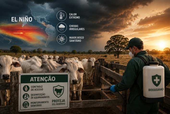 El Niño forte eleva alerta sanitário e exige reforço na biossegurança da pecuária brasileira