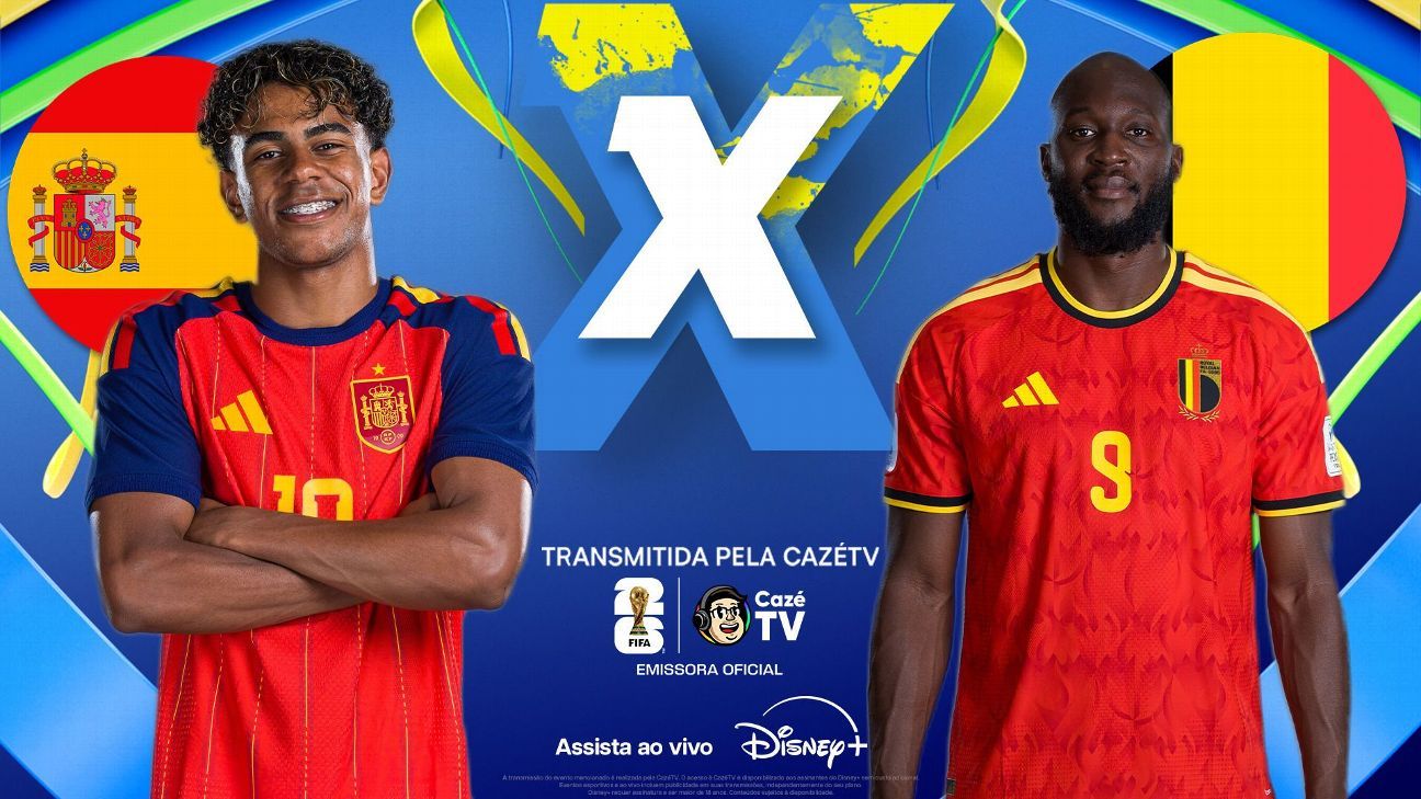 Espanha e Bélgica se enfrentam nas quartas de final da Copa do Mundo 2026 hoje às 16h