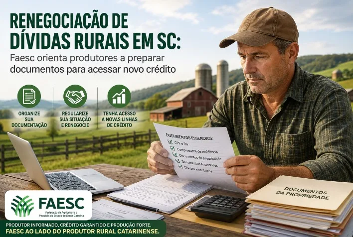Faesc orienta produtores de SC a se prepararem para renegociação de dívidas rurais