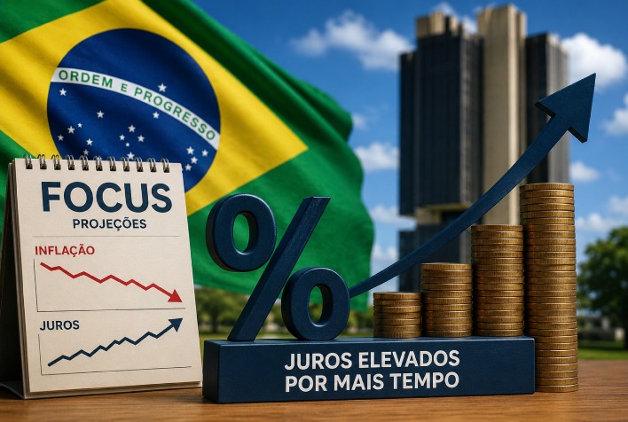 Focus reduz projeção da inflação e mantém juros elevados por mais tempo no Brasil