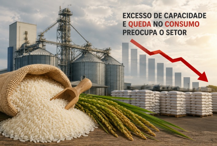 Indústria do arroz enfrenta excesso de capacidade e queda no consumo, alerta analista