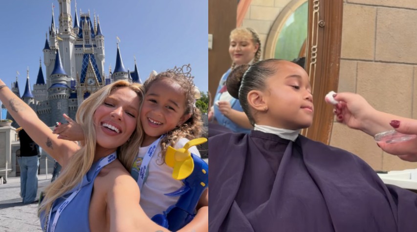 Karoline Lima celebra 'dia de princesa' da filha Cecília em viagem à Disney