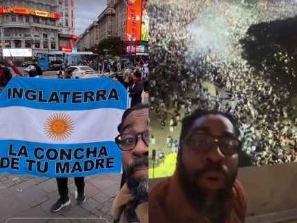 Lázaro Ramos registra festa em Buenos Aires após virada da Argentina sobre a Inglaterra