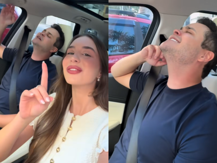 Matheus Aleixo grava vídeo com Duda Rubert e internautas questionam: "Dia do casal maluco?"