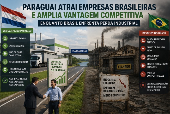 Paraguai se destaca como destino de investimentos enquanto Brasil enfrenta desafios industriais