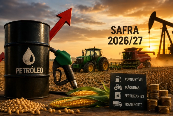 Petróleo em alta pressiona custos da safra 2026/27 e preocupa agronegócio brasileiro